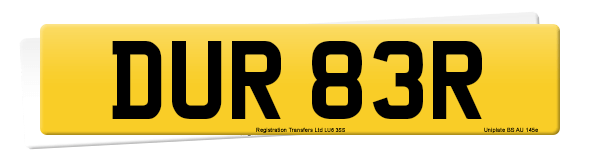 Registration number DUR 83R